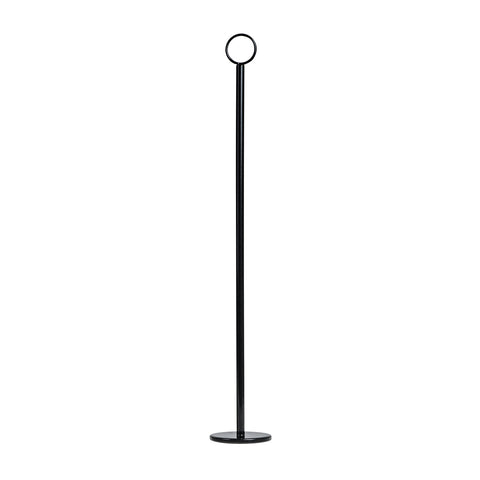 70274-BK Table Number Stand Ring Clip Table Number Stand Ring Clip Heavy Base Black 70x450mm