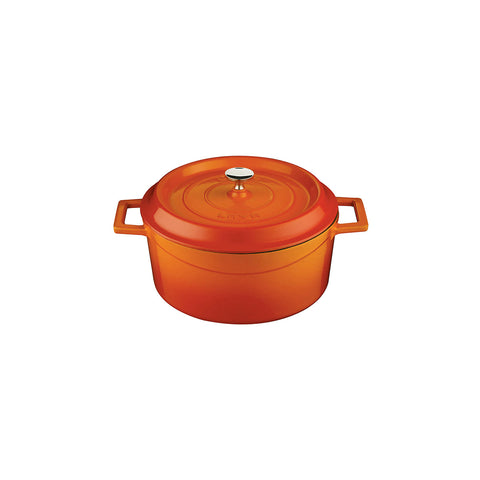 799020-O Round Casserole Round Casserole Orange Cast Iron 100x200mm / 2.6Lt