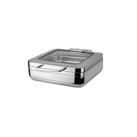 8312303 Athena Prince Induction Chafer Prince Rectangular Induction Chafer 2/3 Size - Glass Lid 400x490x150mm