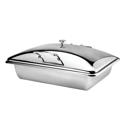 8331101 Athena Princess Induction Chafer Princess Rectangular Induction Chafer 1/1 Size - Stainless Steel Lid 588x440x240mm