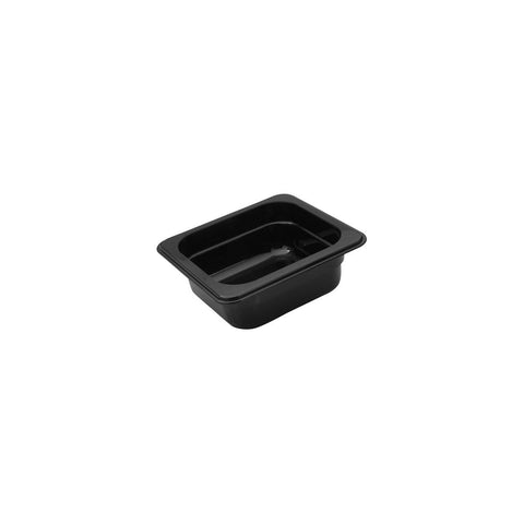 850606 Black Polycarbonate Food Pans 1/6 Size Polycarbonate Food Pan 176x162x150mm / 2.22Lt