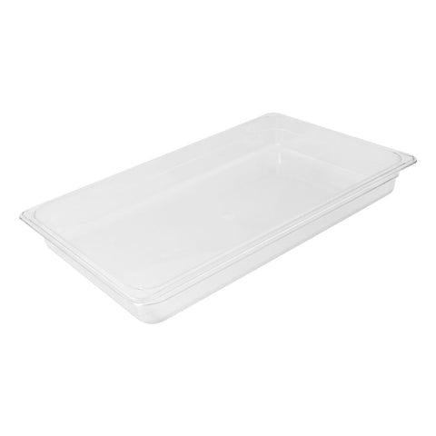 852104 Clear Polycarbonate Gastronorm Food Pans 1/1 Size Clear Polycarbonate Food Pan 530x325x100mm / 13.02Lt CH May Catering Supplies