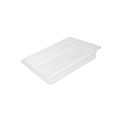 852202 Clear Polycarbonate Gastronorm Food Pans 1/2 Size Clear Polycarbonate Food Pan 325x265x65mm / 3.91Lt CH May Catering Supplies
