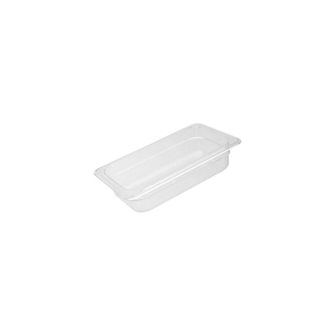 852406 Clear Polycarbonate Gastronorm Food Pans 1/4 Size Clear Polycarbonate Food Pan 265x162x150mm / 3.72Lt CH May Catering Supplies