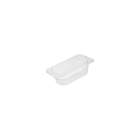 852904 Clear Polycarbonate Gastronorm Food Pans 1/9 Size Clear Polycarbonate Food Pan 176x108x100mm / 852ml CH May Catering Supplies