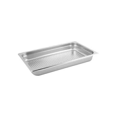 885103 Stainless Steel Steam Pans 1/1 Size Stainless Steel Anti-Jam Pan Perforated 530x325x65mm / 8.5Lt