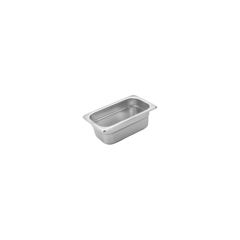 885904 Stainless Steel Steam Pans 1/9 Size Stainless Steel Anti-Jam Pan 176x108x100mm / 1.4Lt