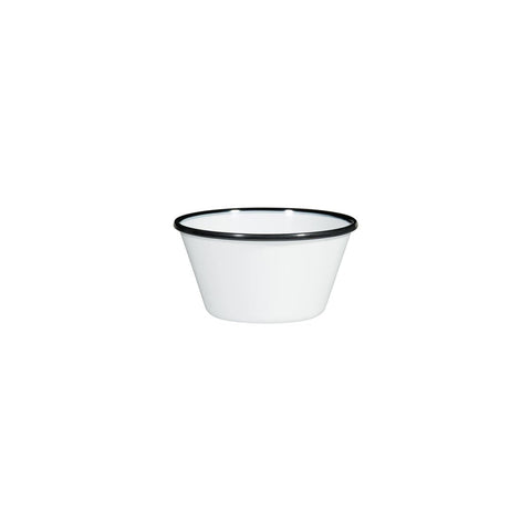 91671-BK Ryner Melamine Evoke White with Black Rim Round Bowl 125x60mm / 475ml