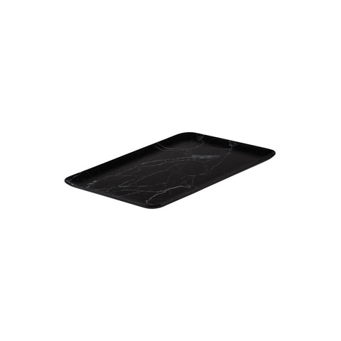 91748-BK Ryner Melamine Display Serve Black Marble Rectangular Coupe Platter 395x285mm 