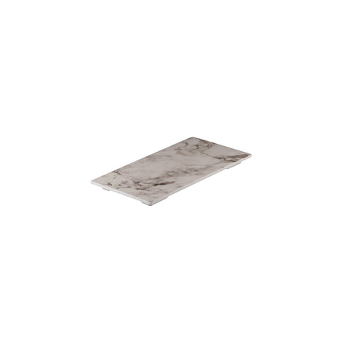 91770 Ryner Melamine Display Serve White Marble Rectangular Platter 325x175mm 