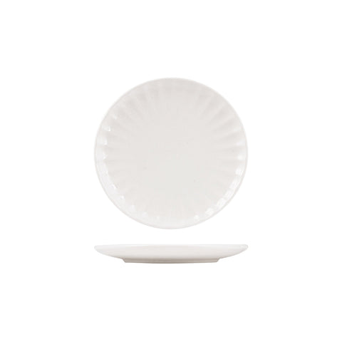 927261 Moda Porcelain Snow Scalloped Round Plate 205mm CH May Catering Supplies