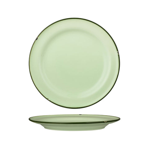 94111-GG Luzerne TinTin Green Green Dinnerware Collection TinTin Green Green Round Plate - Wide Rim 270mm