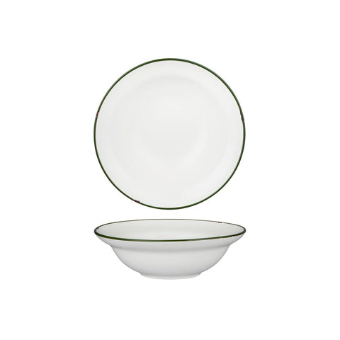 94127-WG Luzerne TinTin White Green Dinnerware Collection TinTin White Green Round Deep Plate / Bowl 190mm/380ml