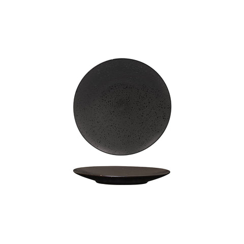 94406-LB Luzerne Lava Black Dinnerware Collection Lava Black Round Flate Coupe Plate 155mm