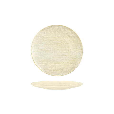94507-RW Luzerne Linen Reactive White Dinnerware Collection Linen Reactive White Round Flat Coupe Plate 180mm
