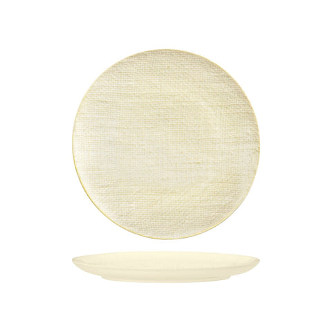 94510-RW Luzerne Linen Reactive White Dinnerware Collection Linen Reactive White Round Flat Coupe Plate 260mm