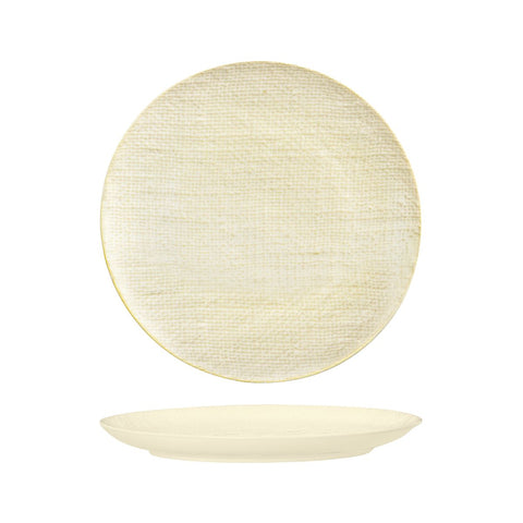 94511-RW Luzerne Linen Reactive White Dinnerware Collection Linen Reactive White Round Flat Coupe Plate 285mm