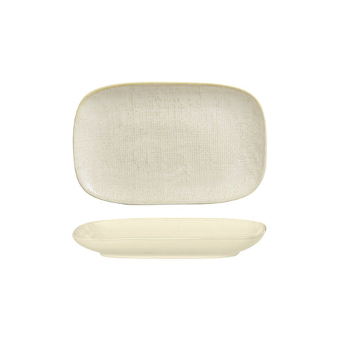 94523-RW Luzerne Linen Reactive White Dinnerware Collection Linen Reactive White Oblong Plate 265x165mm