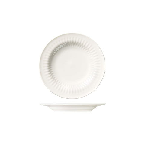 947717 Luzerne Cottage White Dinnerware Collection Cottage White Round Rim Plate 170mm