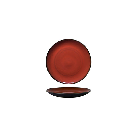 948801 Luzerne Rustic Crimson Dinnerware Collection Rustic Crimson Round Coupe Plate 165mm