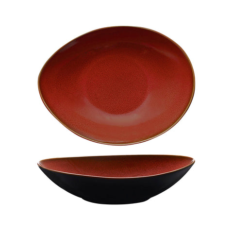 948876 Luzerne Rustic Crimson Dinnerware Collection Rustic Crimson Oval Share Bowl 230x180x57mm/780ml