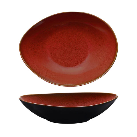 948877 Luzerne Rustic Crimson Dinnerware Collection Rustic Crimson Oval Share Bowl 280x215x71mm/1280ml