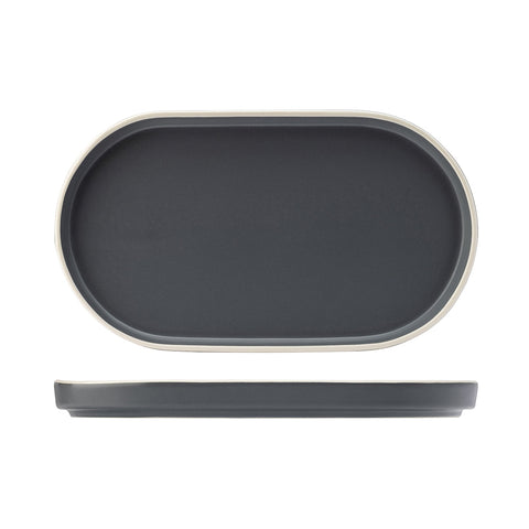 954031 Utopia Forma Charcoal Dinnerware Collection Oval Platter 310x175x27mm 