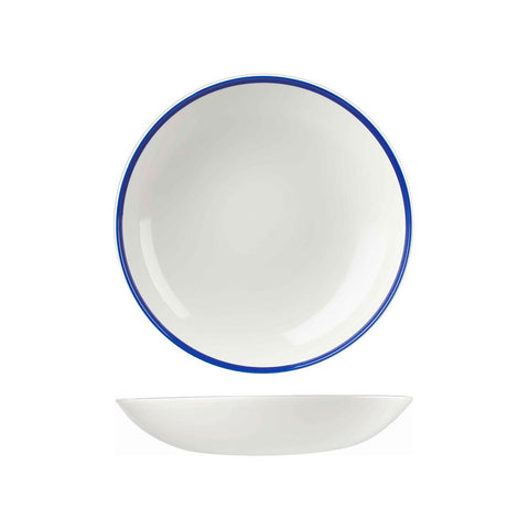 9955225 Churchill Retro Blue Dinnerware Collection Round Coupe Bowl 248mm / 1136ml