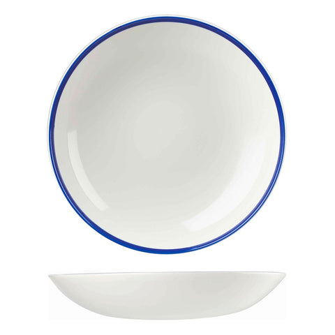 9955231 Churchill Retro Blue Dinnerware Collection Round Coupe Bowl 310mm / 2400ml