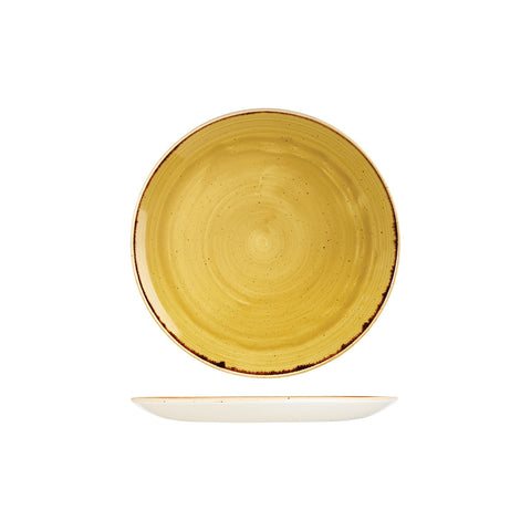 9975122-M Churchill Stonecast Mustard Seed Yellow Dinnerware Collection Round Coupe Plate 217mm