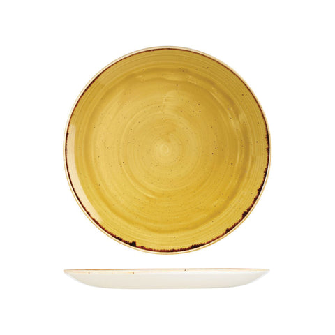 9975126-M Churchill Stonecast Mustard Seed Yellow Dinnerware Collection Round Coupe Plate 260mm