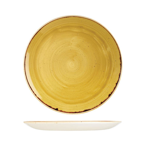 9975129-M Churchill Stonecast Mustard Seed Yellow Dinnerware Collection Round Coupe Plate 288mm