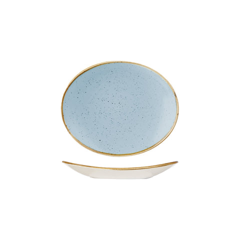9975220-D Churchill Stonecast Duck Egg Dinnerware Collection Oval Coupe Plate 192x163mm
