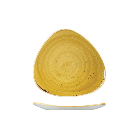 9975323-M Churchill Stonecast Mustard Seed Yellow Dinnerware Collection Triangular Plate 229x229mm