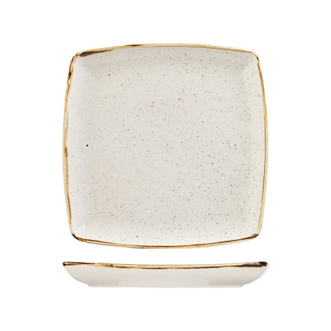 9975510-W Churchill Stonecast Barley White Dinnerware Collection Deep Square Plate 268x268mm