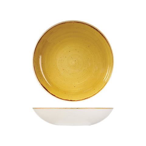 9975625-M Churchill Stonecast Mustard Seed Yellow Dinnerware Collection Round Coupe Bowl 248mm/1136ml