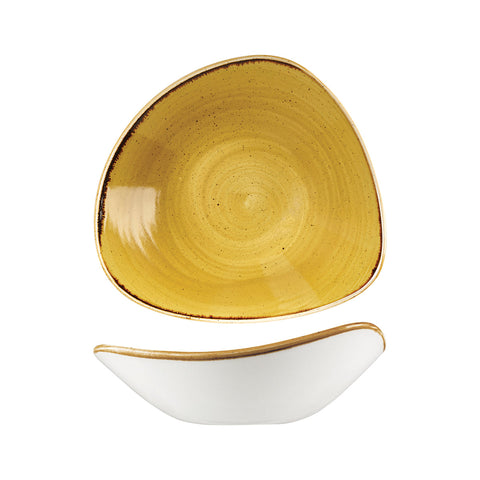 9975723-M Churchill Stonecast Mustard Seed Yellow Dinnerware Collection Triangular Bowl 235x235mm /600ml