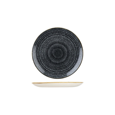 9976116-C Churchill Studio Prints Homespun Charcoal Grey Dinnerware Collection Homespun Charcoal Grey Round Coupe Plate 165mm