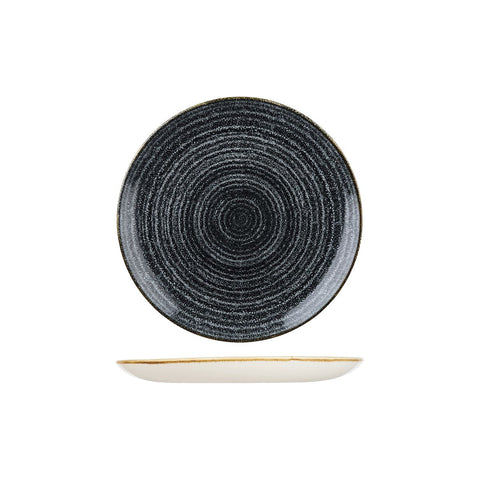 9976122-C Churchill Studio Prints Homespun Charcoal Grey Dinnerware Collection Homespun Charcoal Grey Round Coupe Plate 217mm