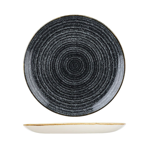9976129-C Churchill Studio Prints Homespun Charcoal Grey Dinnerware Collection Homespun Charcoal Grey Round Coupe Plate 288mm