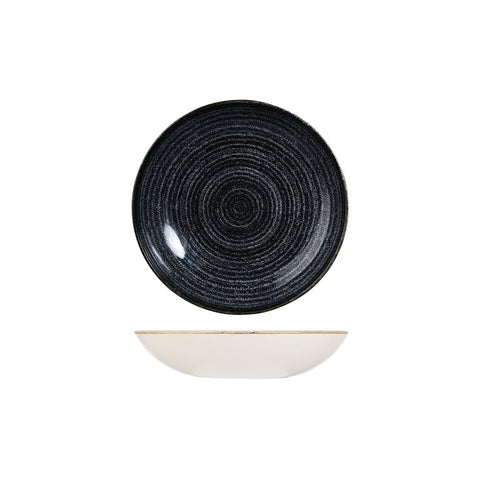 9976618-C Churchill Studio Prints Homespun Charcoal Grey Dinnerware Collection Homespun Charcoal Grey Round Coupe Bowl 182mm/426ml