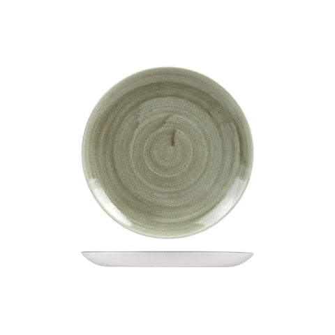 9978122-G Churchill Stonecast Patina Burnished Green Dinnerware Collection Round Coupe Plate 217mm