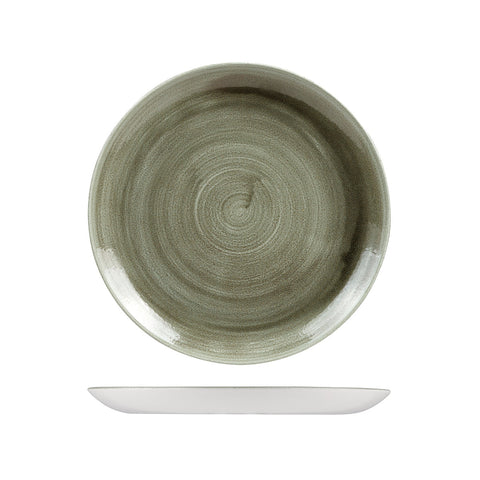 9978126-G Churchill Stonecast Patina Burnished Green Dinnerware Collection Round Coupe Plate 260mm