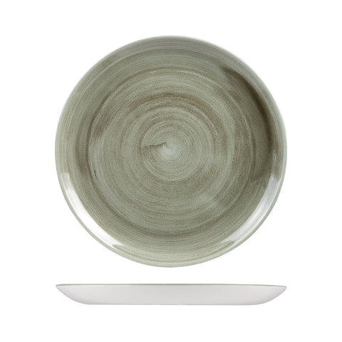 9978129-G Churchill Stonecast Patina Burnished Green Dinnerware Collection Round Coupe Plate 288mm