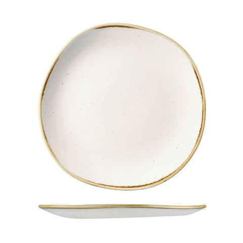 9979126-W Churchill Stonecast Barley White Dinnerware Collection Organic Round Plate 264mm