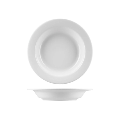 F0290 Australian Fine China Flinders Dinnerware Collection Flinders Classic Pasta Bowl - Flat Rim 285mm/800ml