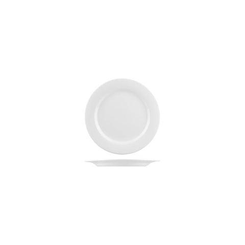 F3166 Australian Fine China Flinders Dinnerware Collection Flinders Round Plate - Wide Rim 165mm