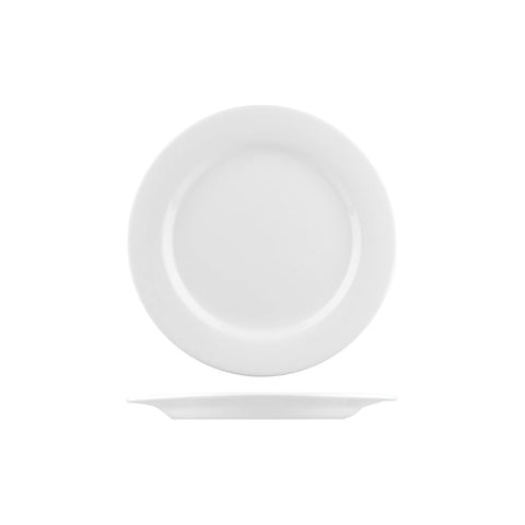F3281 Australian Fine China Flinders Dinnerware Collection Flinders Round Plate - Wide Rim 280mm